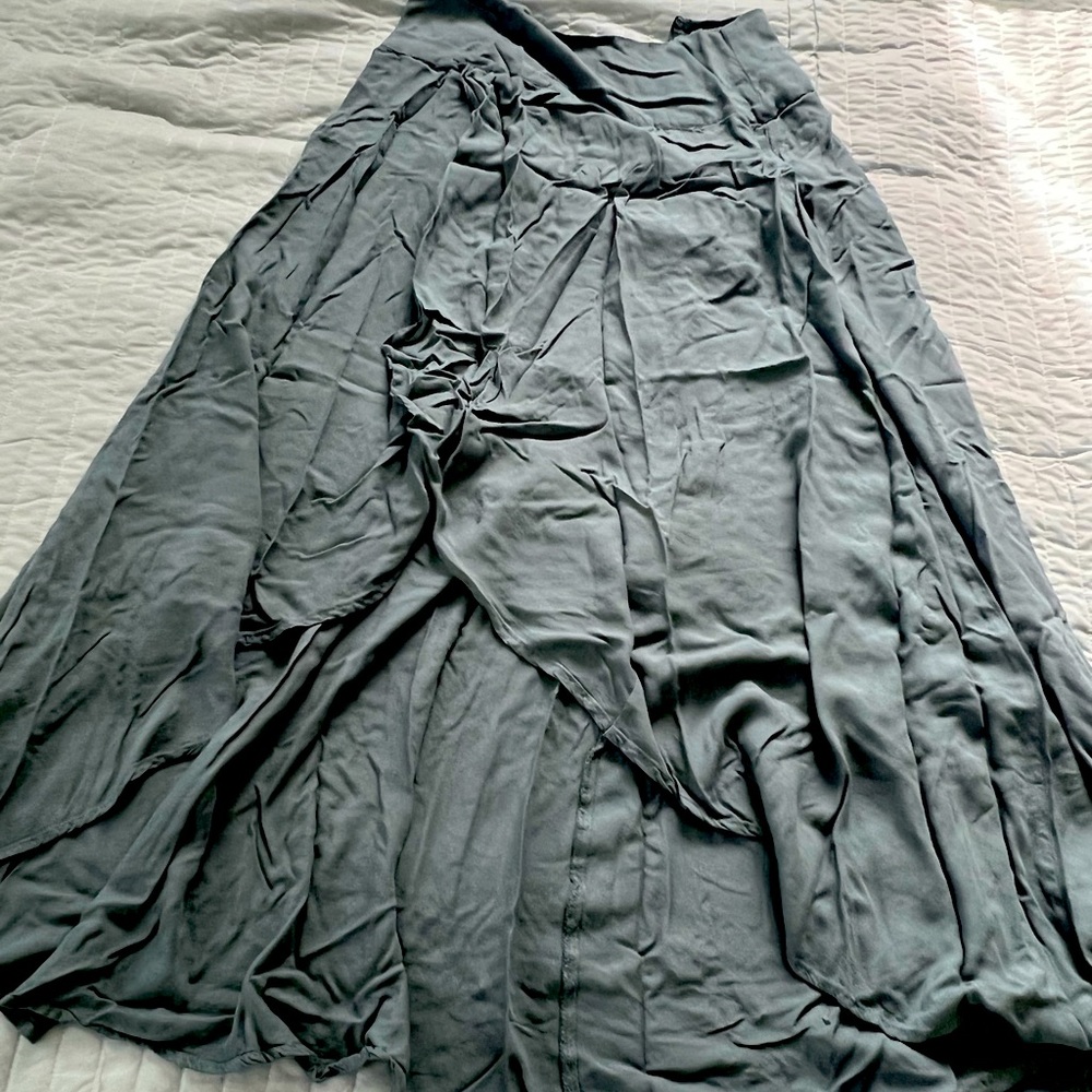 Green asymmetrical skirt